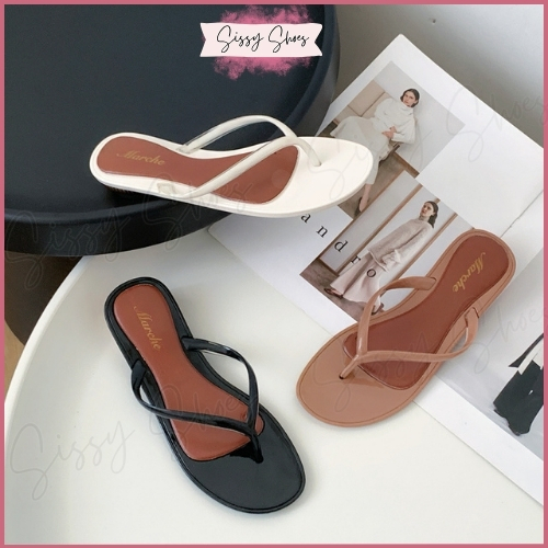 Sissy Shoes Soft Jelly T-Strap Sandals – 1-Inch Heel, Waterproof Rubber ...