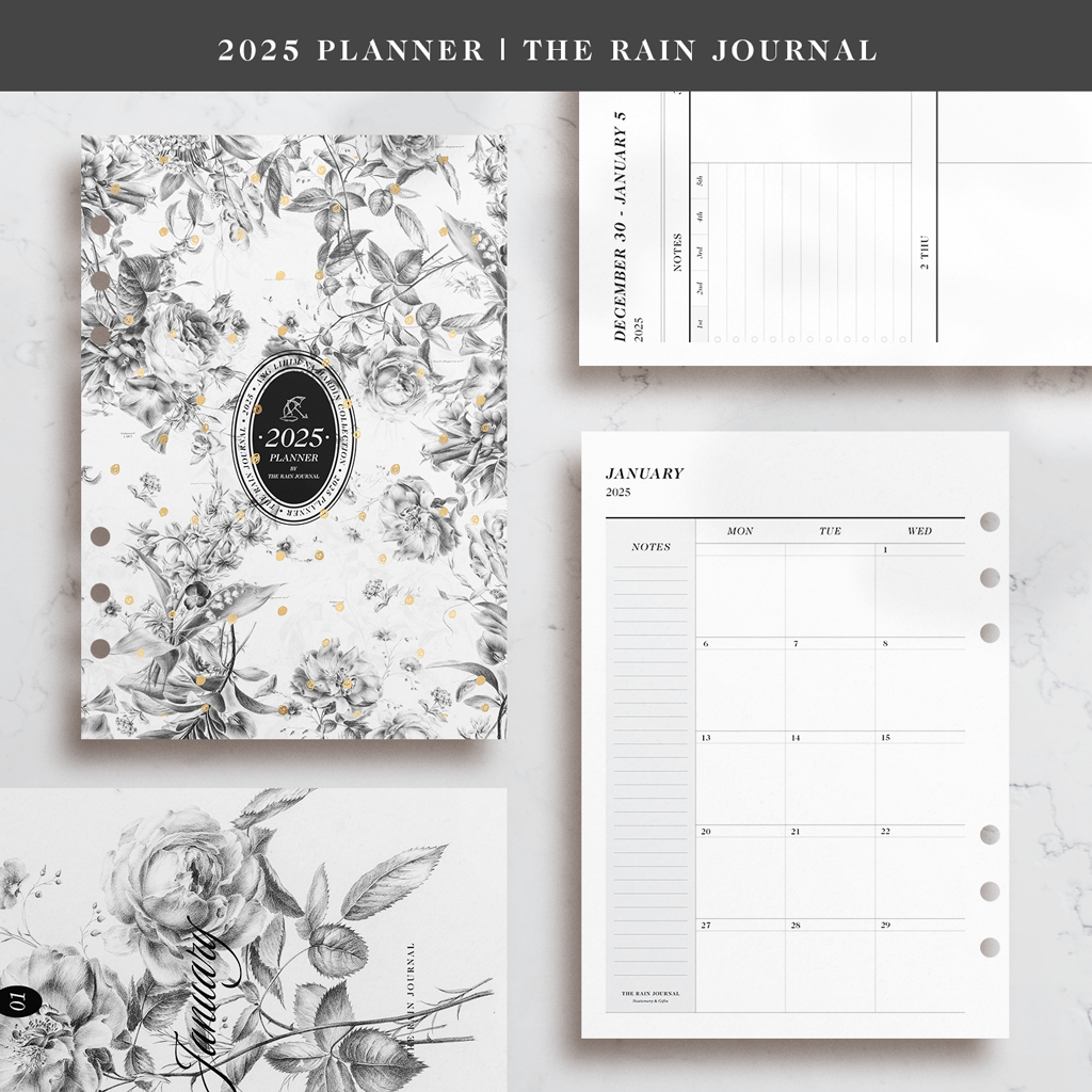 TRJ 2025 Planner and Ring Binder Set, Planner Refill, A5