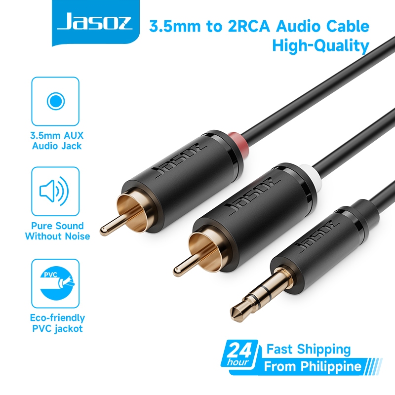 Jasoz RCA Cable 3.5mm Jack to 2 RCA Aux Audio Cable 3.5 mm Male to 2RCA ...