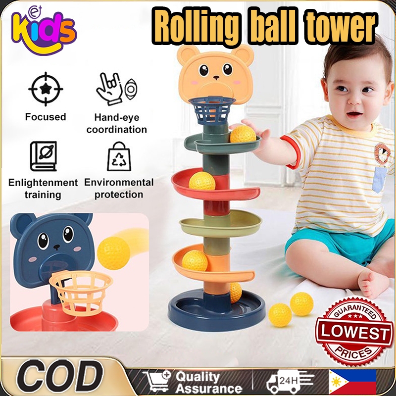 Montessori Toys Baby Track Rolling Ball Push Pop Sliding Ball Early ...