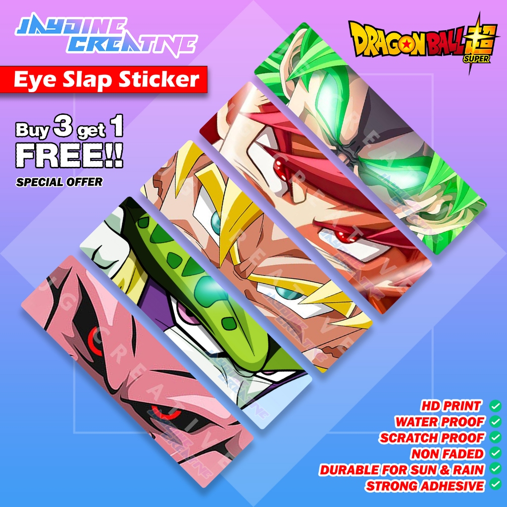 BUY 3 GET 1 - Dragonball - Eye Slap Sticker Indoor Outdoor Vinyl ...
