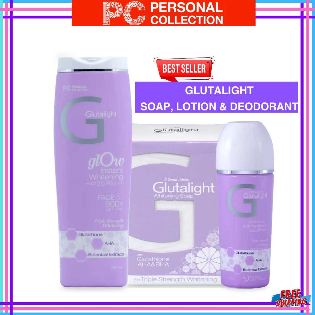 Personal Collection Glutalight Lotion, Soap and Deodorant Glutathione AHA  and BHA
