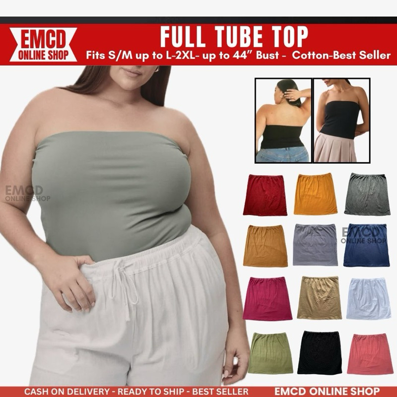 Full Tube (Plus Size) 38”-44” Bust Full Tube Top | Shopee Singapore