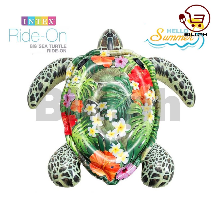 Inflatable Big Sea Turtle Ride-On Pool Float for Kids ( 1.91m x 1.70m ...