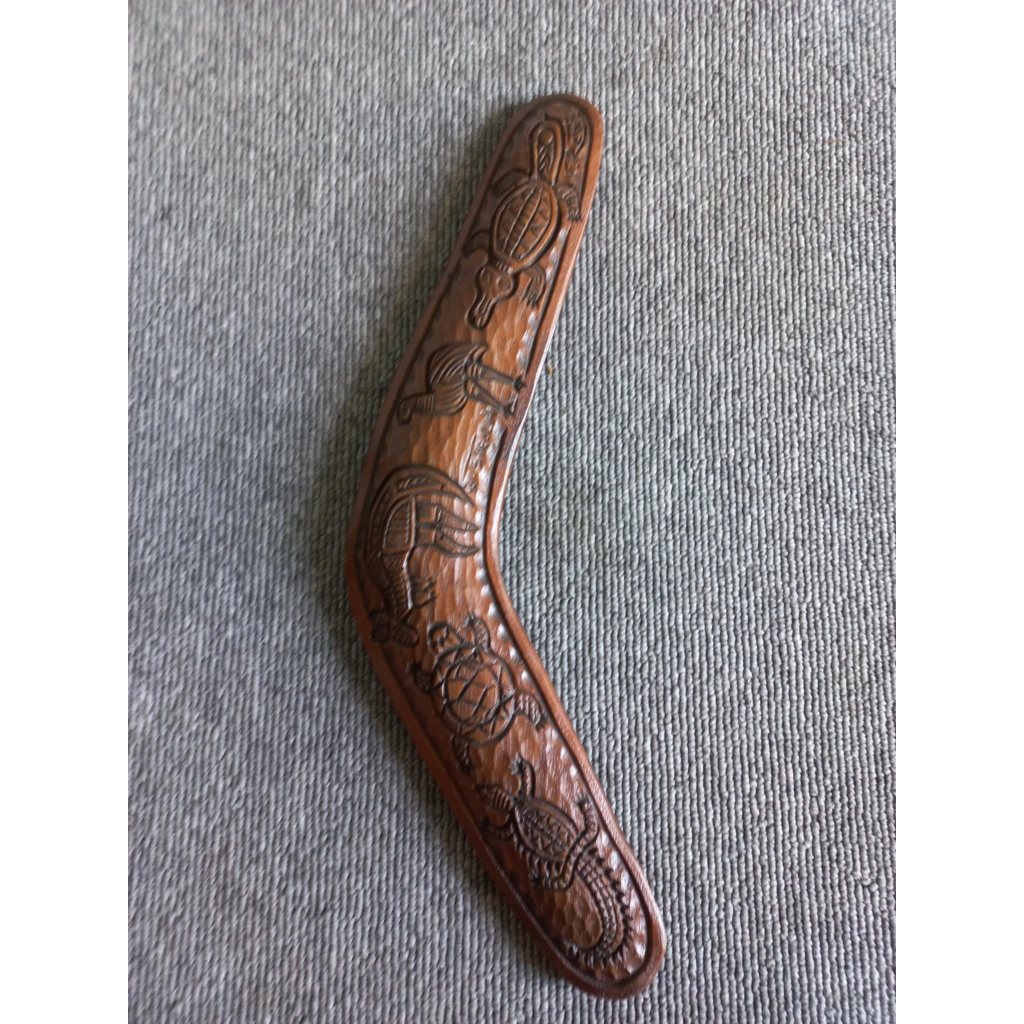 Old Australian Carved Aboriginal Boomerang Signed by F. Rentz | Shopee ...