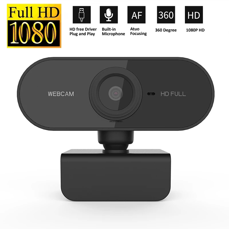PC WebCamera with Microphone HD 1080P Webcam Mini Computer Rotatable ...