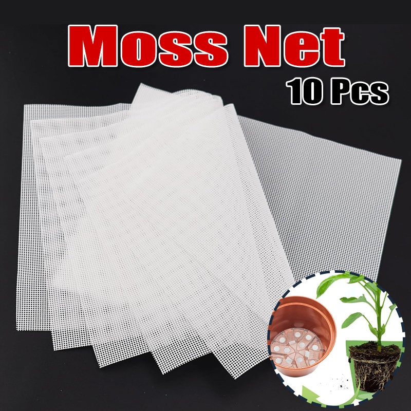 Aquarium Moss Net 10Pcs Plants Mesh Pad Aquatic Flower Pot Hole Mesh ...