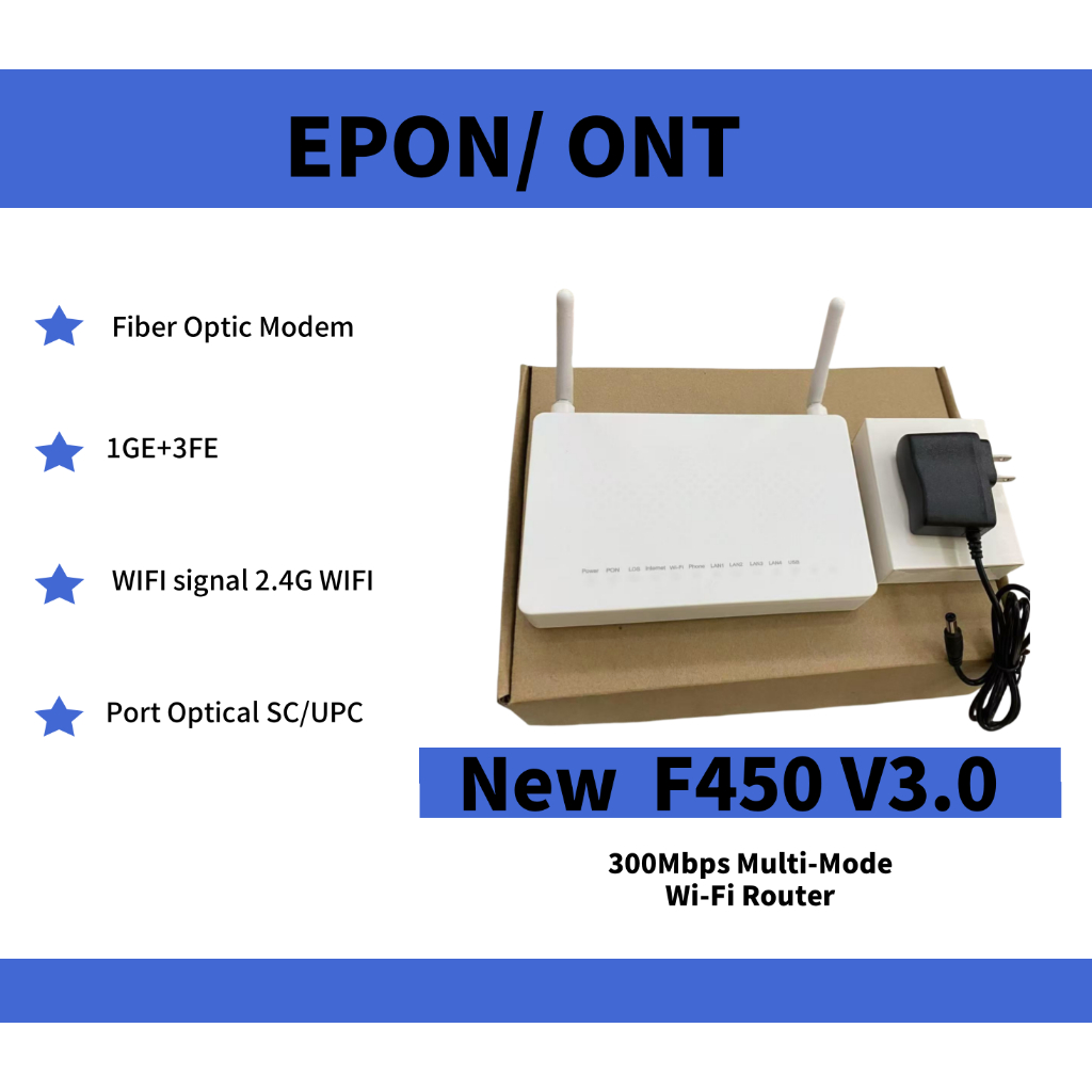 New F450V3 wireless router WIFI mode F450V3EPONONU ONT OLT 1 GE+3FE ...