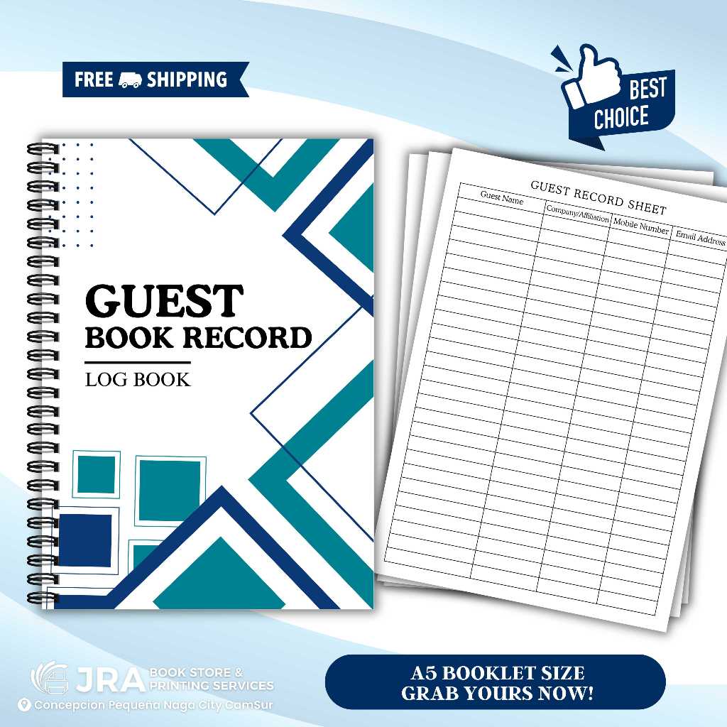 Guest Log Book | Visitor Sign-In Record for Events, Offices ...