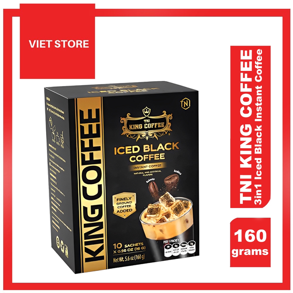 Viet Store TNI KING COFFEE 3in1 Iced Black Instant Coffee (10 sachets ...