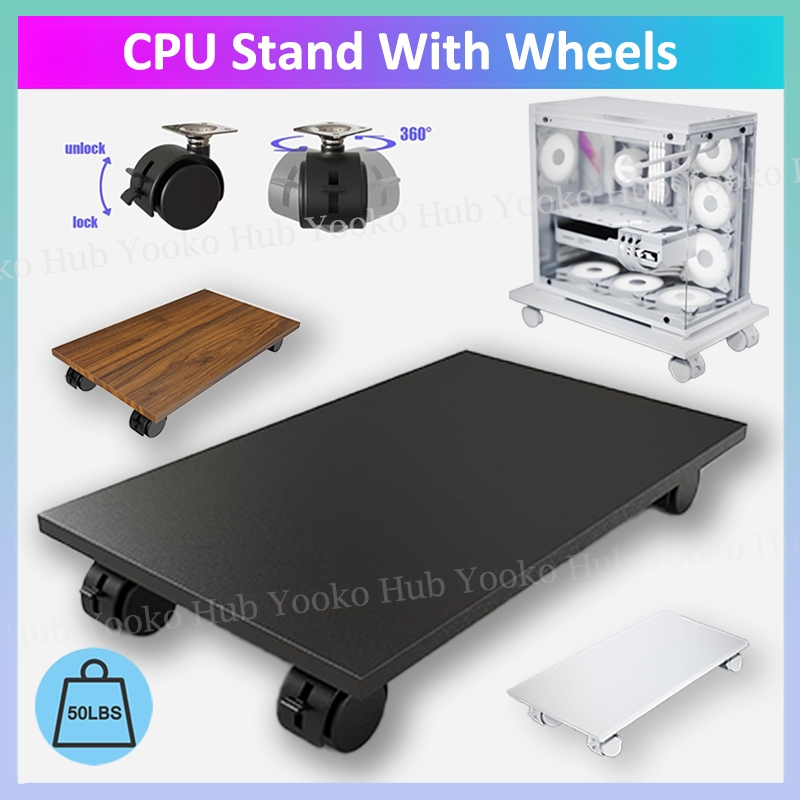 CPU Stand Heavy Duty Mobile CPU Holder Desktop Computer Tower Stand &4 ...