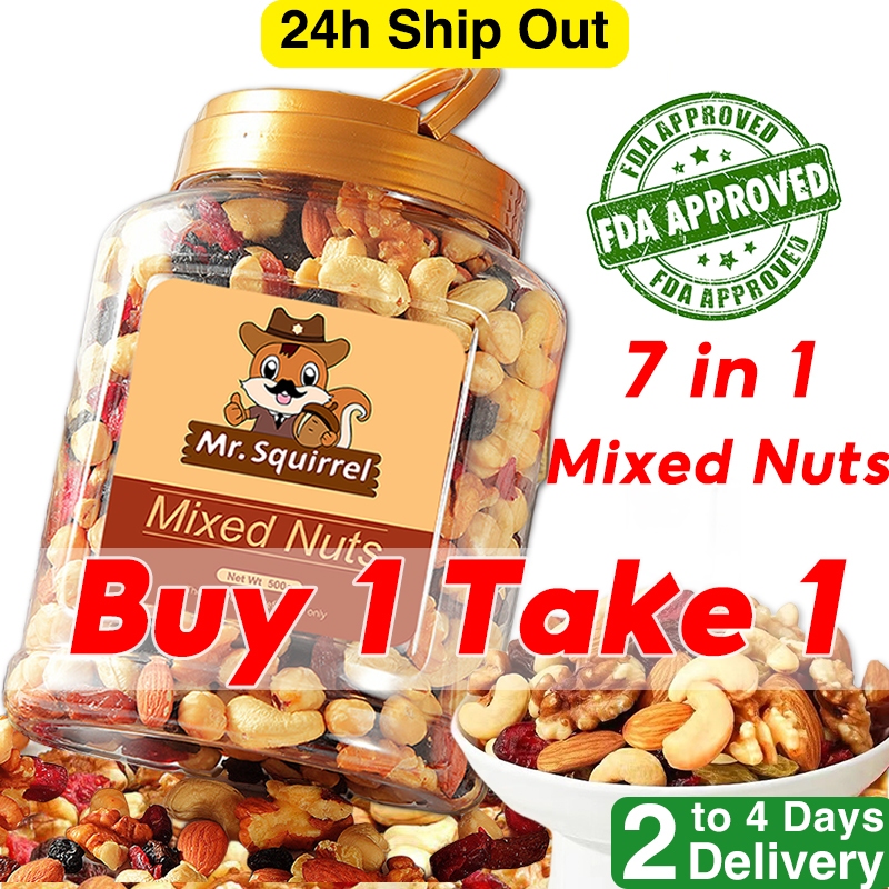 500g/7in 1 Mixed Nuts and Fruits Snack Trail Mix Nuts and Fruits Mixed ...