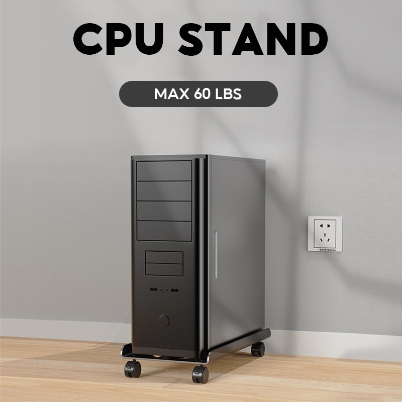 Heavy-Duty CPU Stand with Lockable Casters Iron design & Up to 60kg for ...