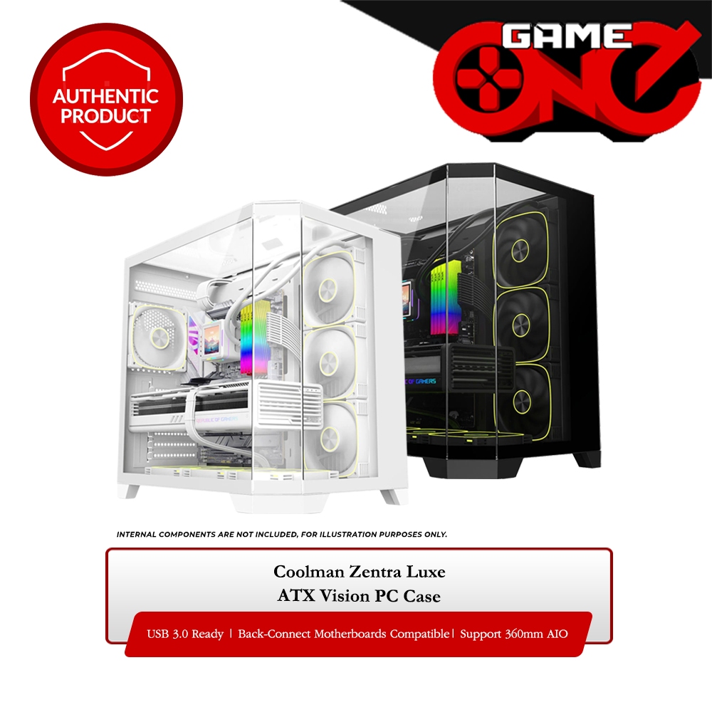 Coolman Zentra Luxe ATX Vision PC Case | Shopee Singapore