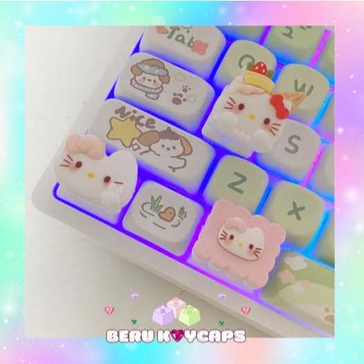 Hello Kitty Keycaps HK Keycaps Ctrl keycaps Artisan Custom Keycaps for ...