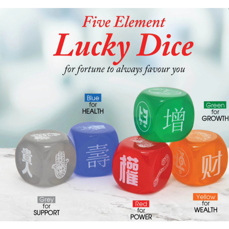 LUCKY CHARM 2025 LILLIAN TOO FENG SHUI CURE 5 ELEMENT LUCKY DICE FOR