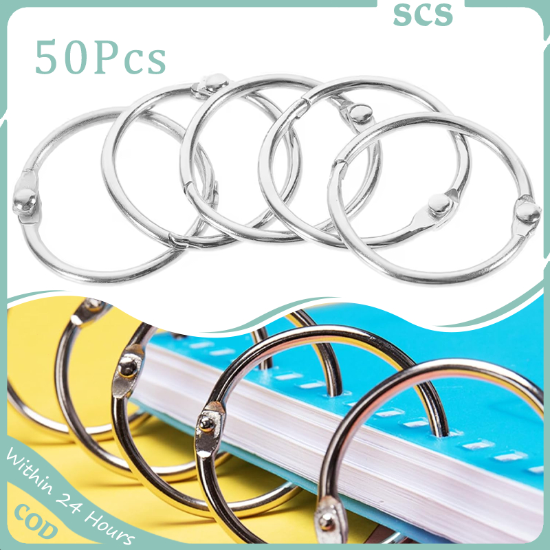50pcs Metal Loose Leaf Binder Rings Book Rings 20/30mm for Index Cards ...