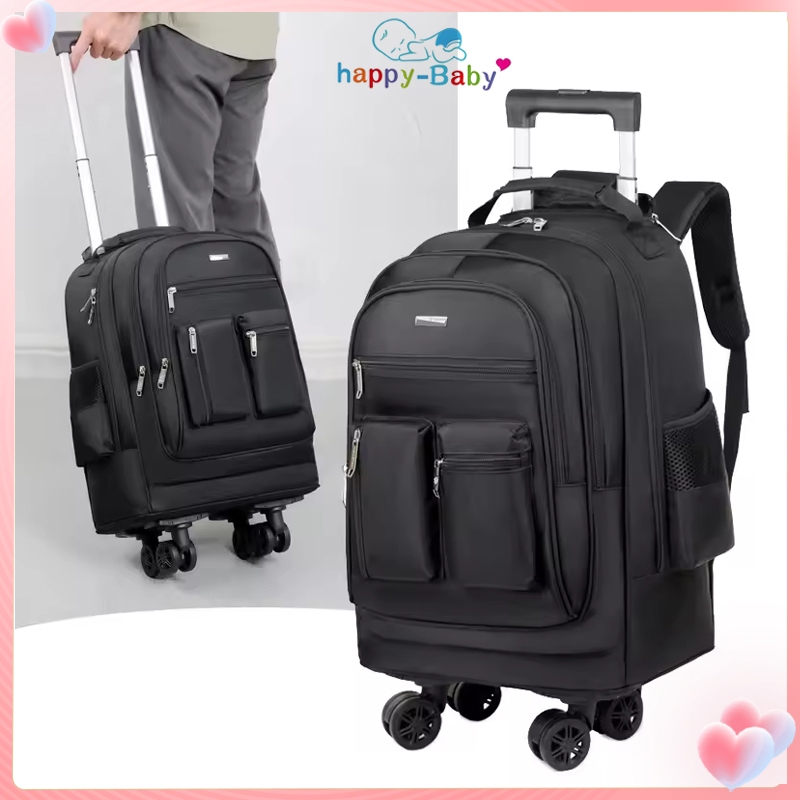 Trolley Backpack Waterproof Large Capacity Travel Backpack With Wheels ...