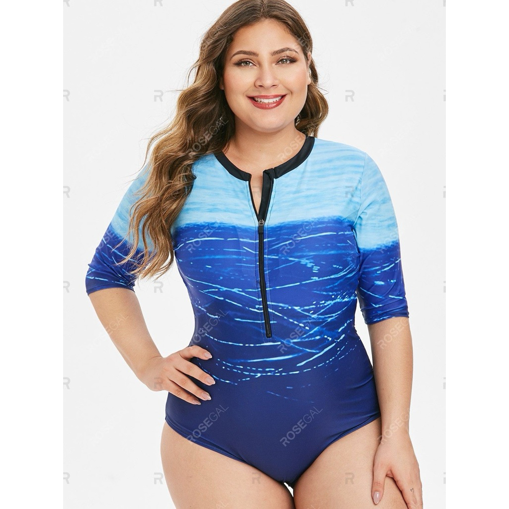 Plus Size Rash Guard with Zipper front XL | 2XL | Shopee Singapore