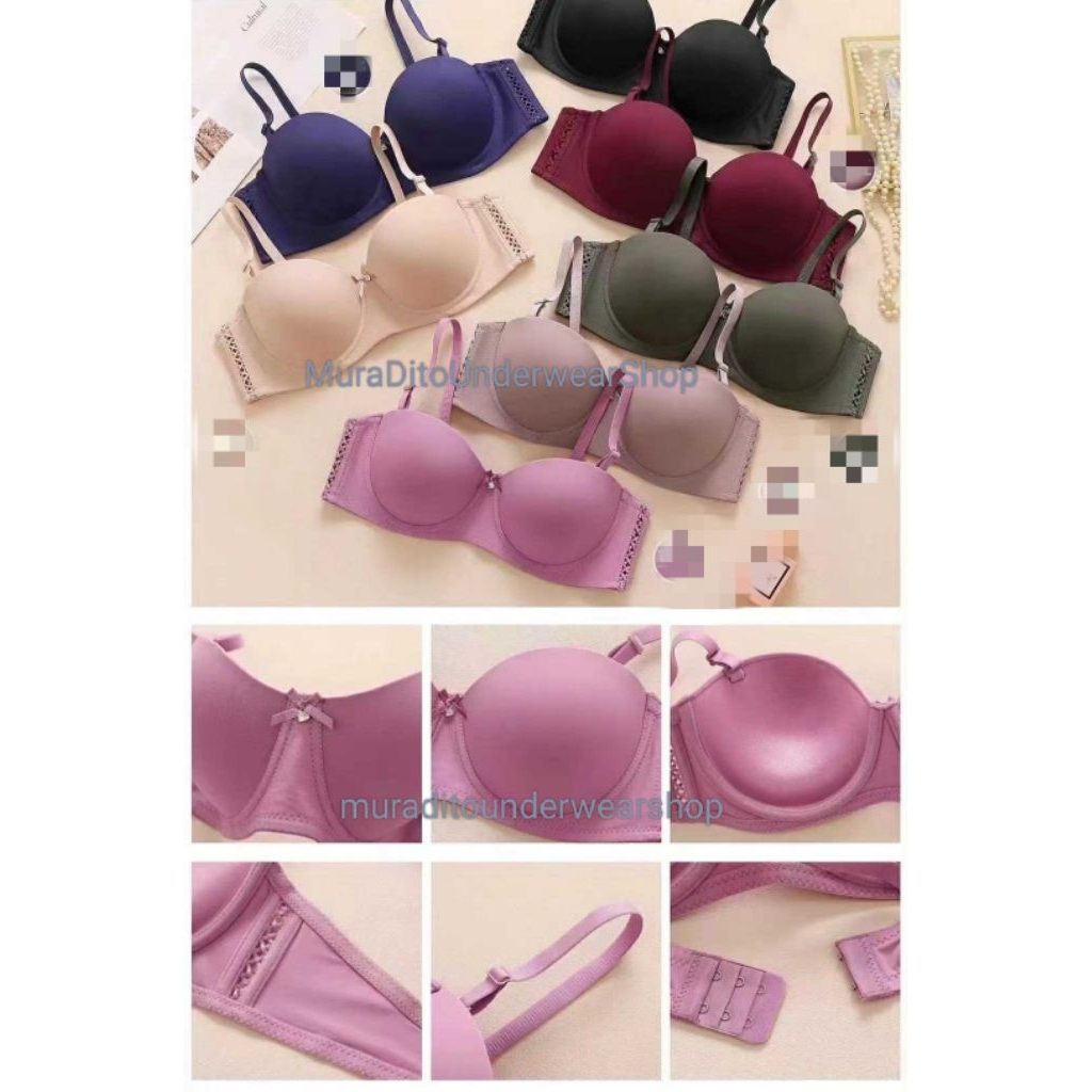 Push up Strapless plain bra with wire sizes 36 to 42 cap A&B | Shopee ...