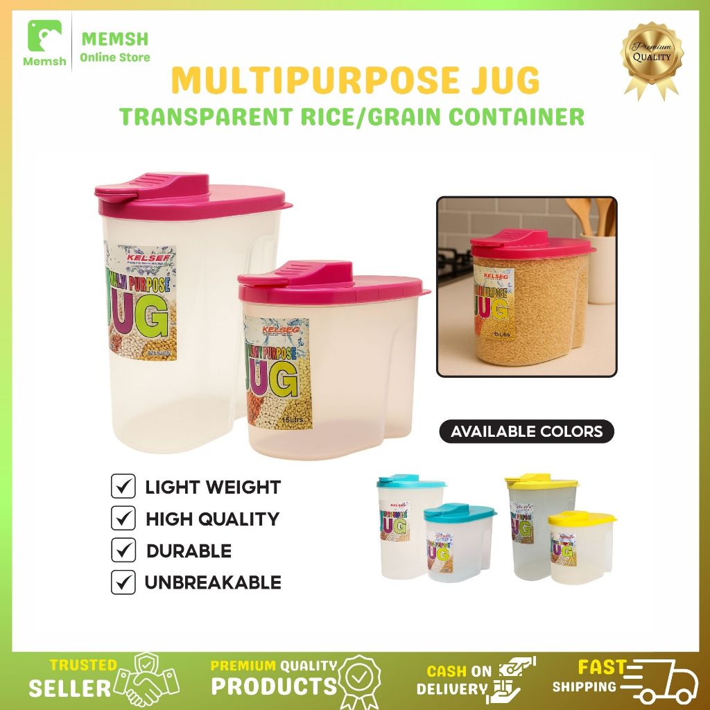 Multipurpose Storage Jug Transparent Container with Sliding Cover ...