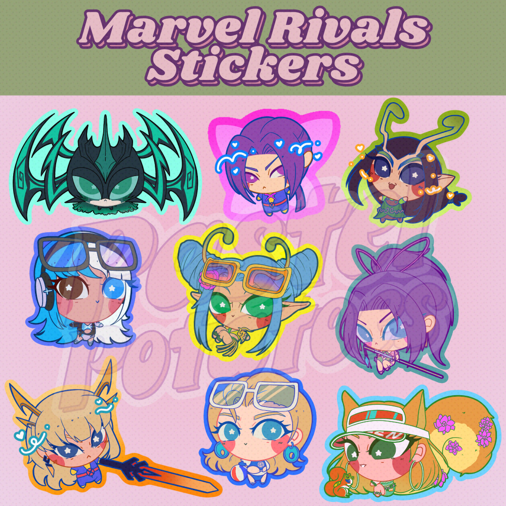 Scrunky Marvel Rivals Vinyl Stickers by Pastel Potatoes | Shopee Singapore