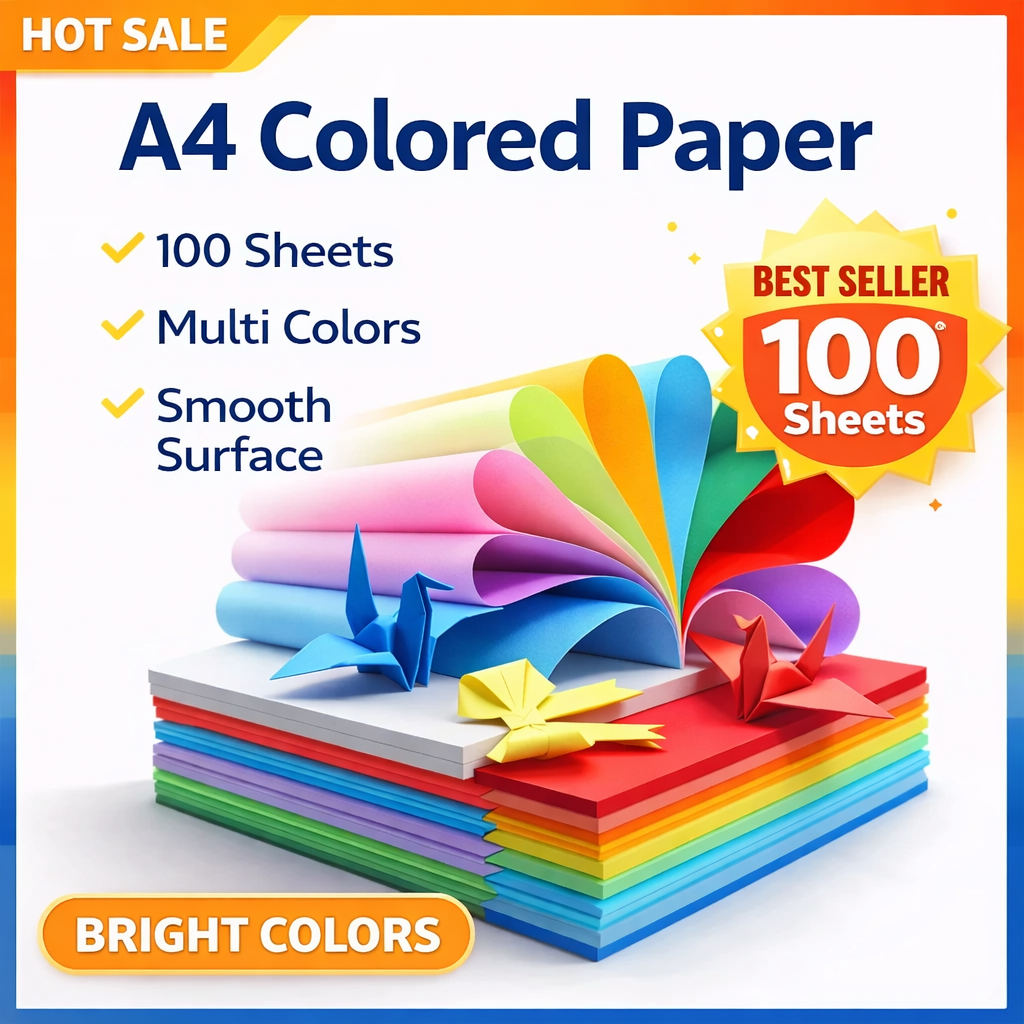 A4 Color Paper Set 100 Sheets Assorted Design Sticker Paper for DIY ...