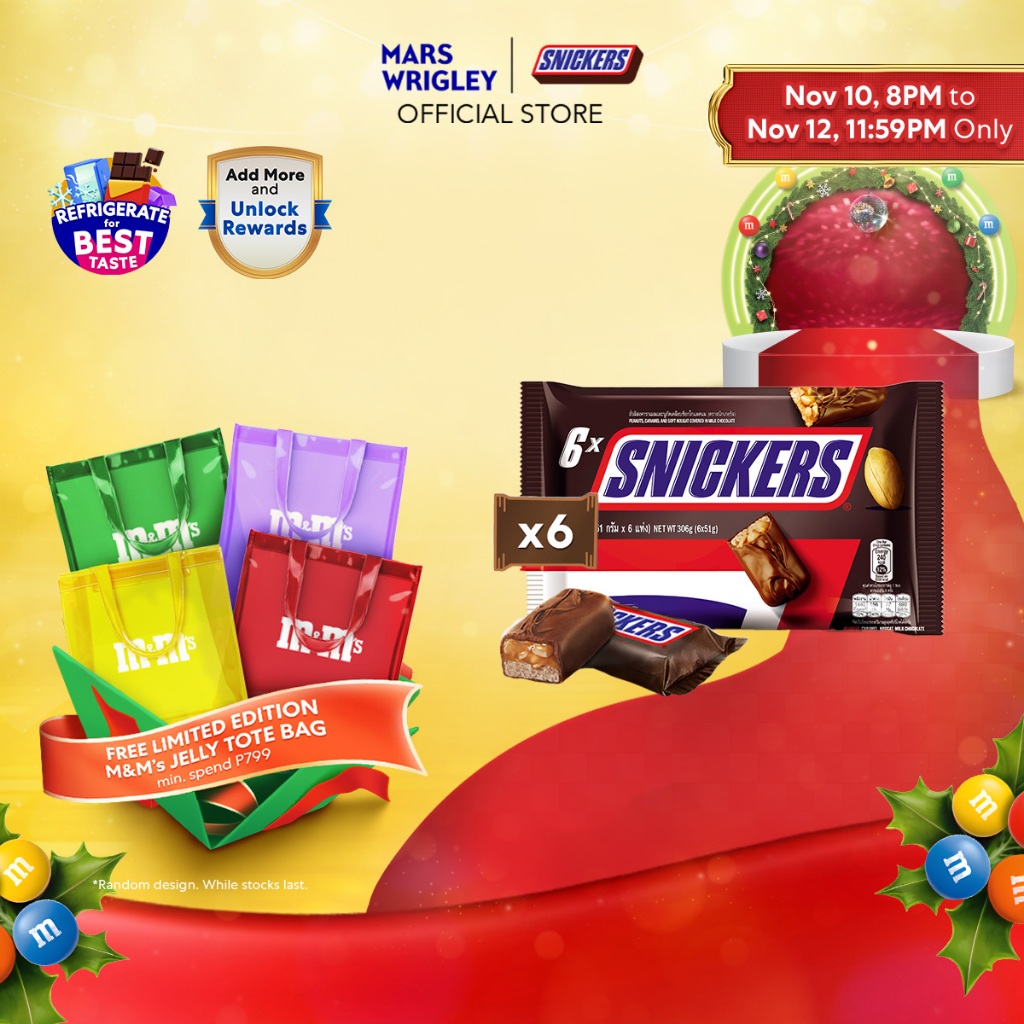 SNICKERS Classic Chocolate Bar 6 Pack 306g | Imported Chocolates ...
