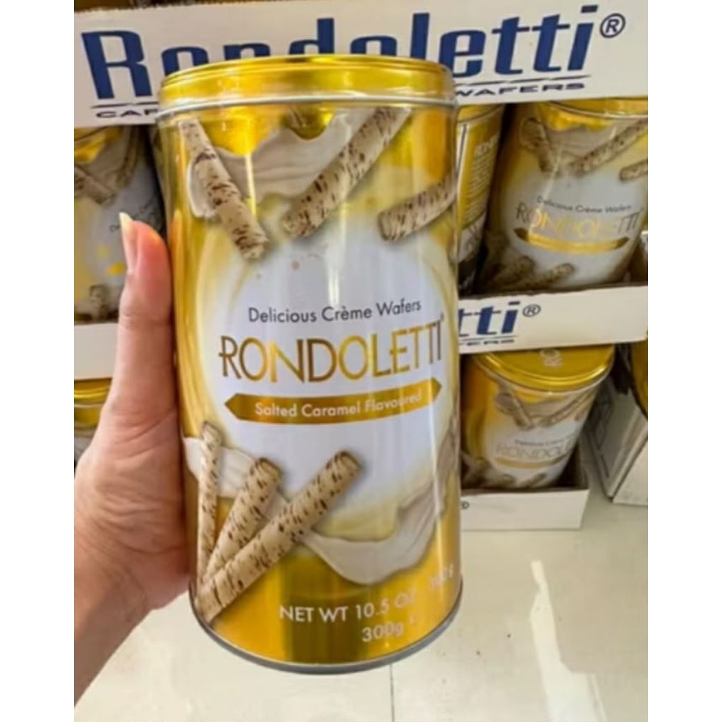 RONDOLETTI SALTED CARAMEL DELICIOUS CREME WAFER ROLLS 300g | Shopee ...