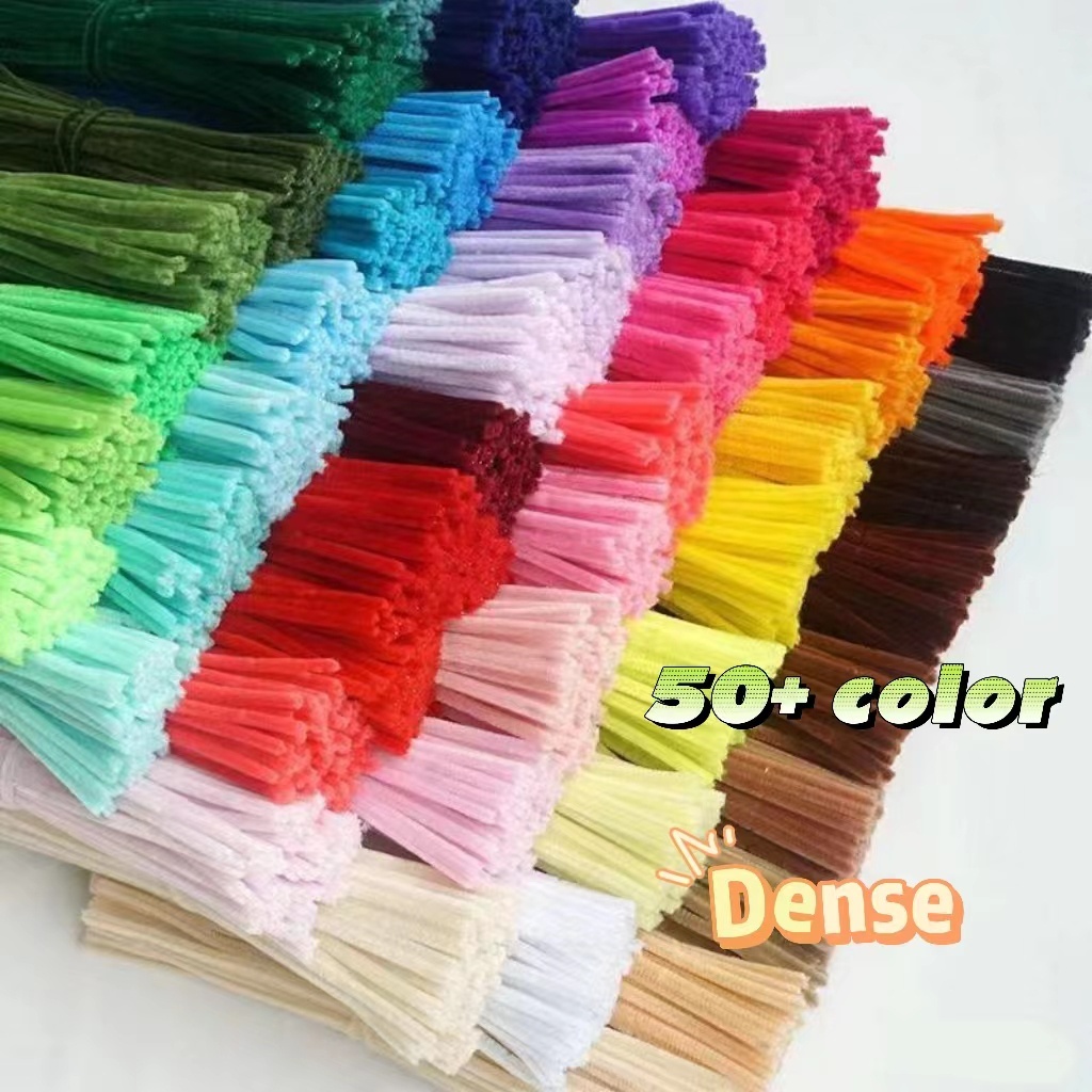100Pcs Fuzzy Wire High Quality Chenille Wire Pipe Cleaner Crafts ...