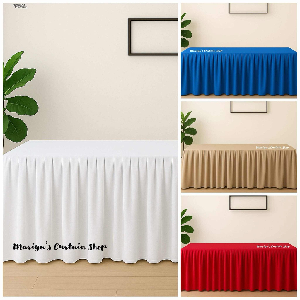 elegant made table skirting 4ft to 6ft lifetime table cover | Shopee ...