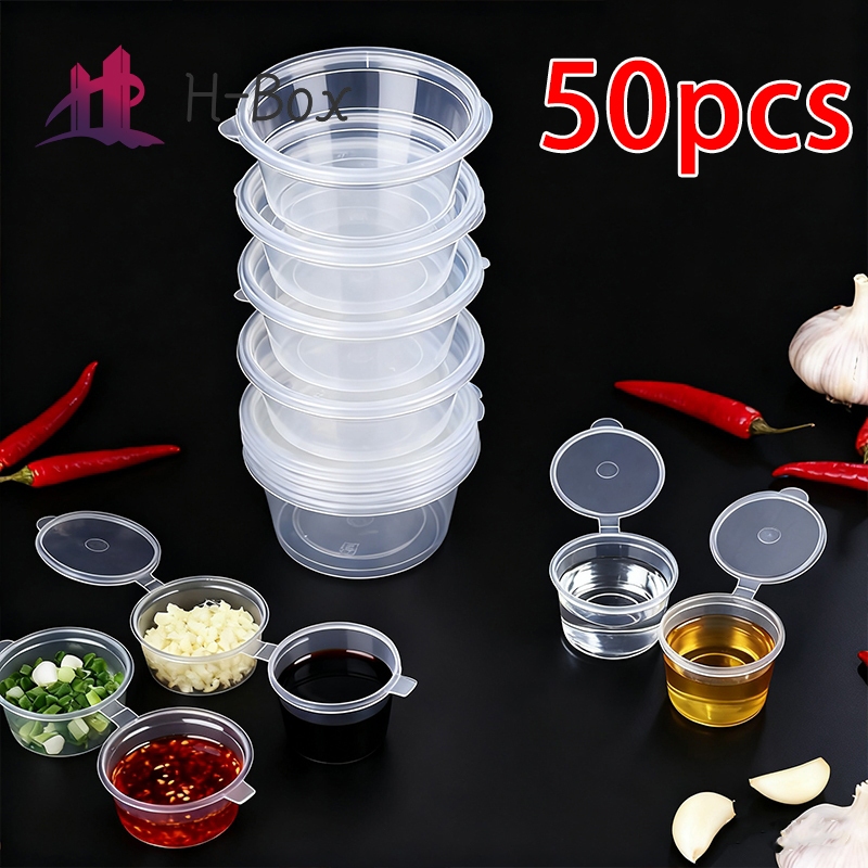 100pcsDisposable Container Plastic Cup Portable Hinged Cup With Hinged ...