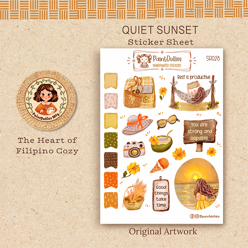 Quiet Sunset Sticker Sheet, Golden Hour Stickers, Sunset Lover Journal ...