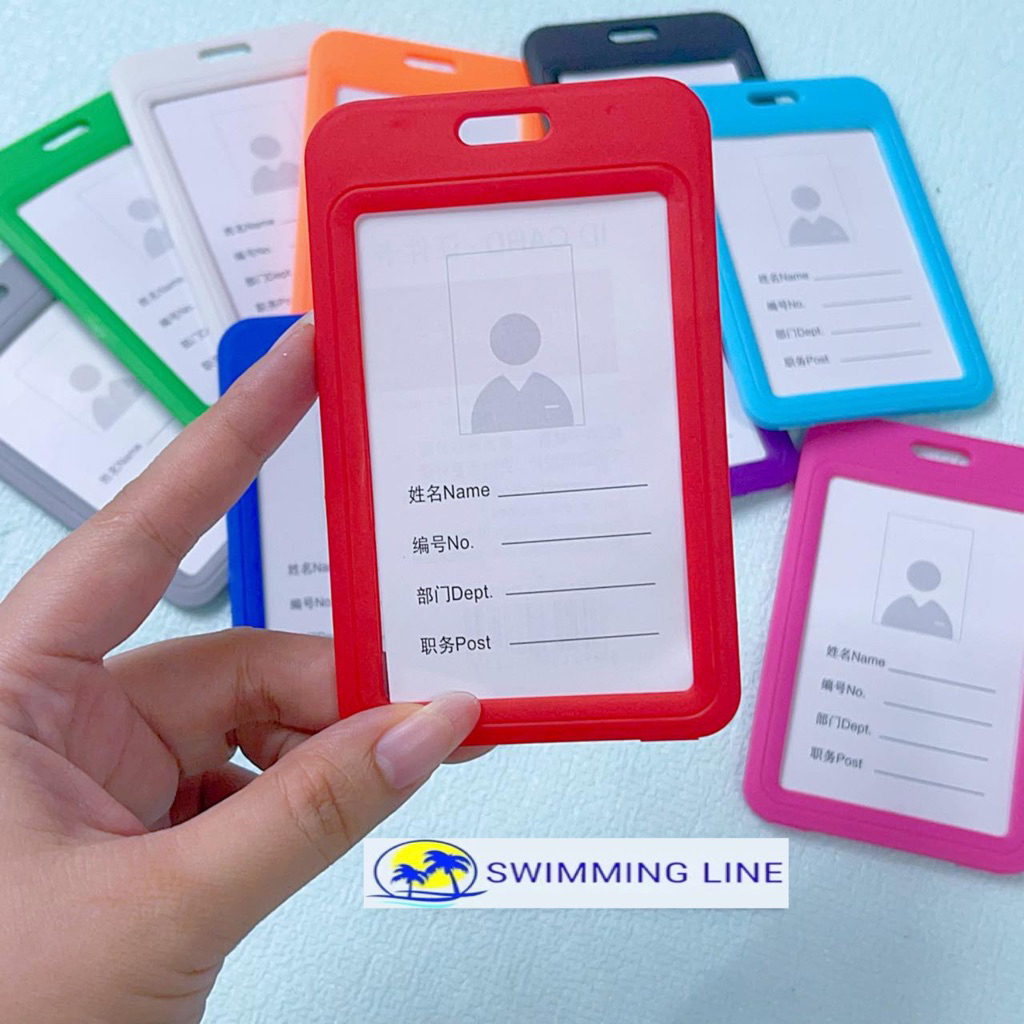 Double Sided Vertical ID Card Case Colorful Plastic ID Card Work Permit ...