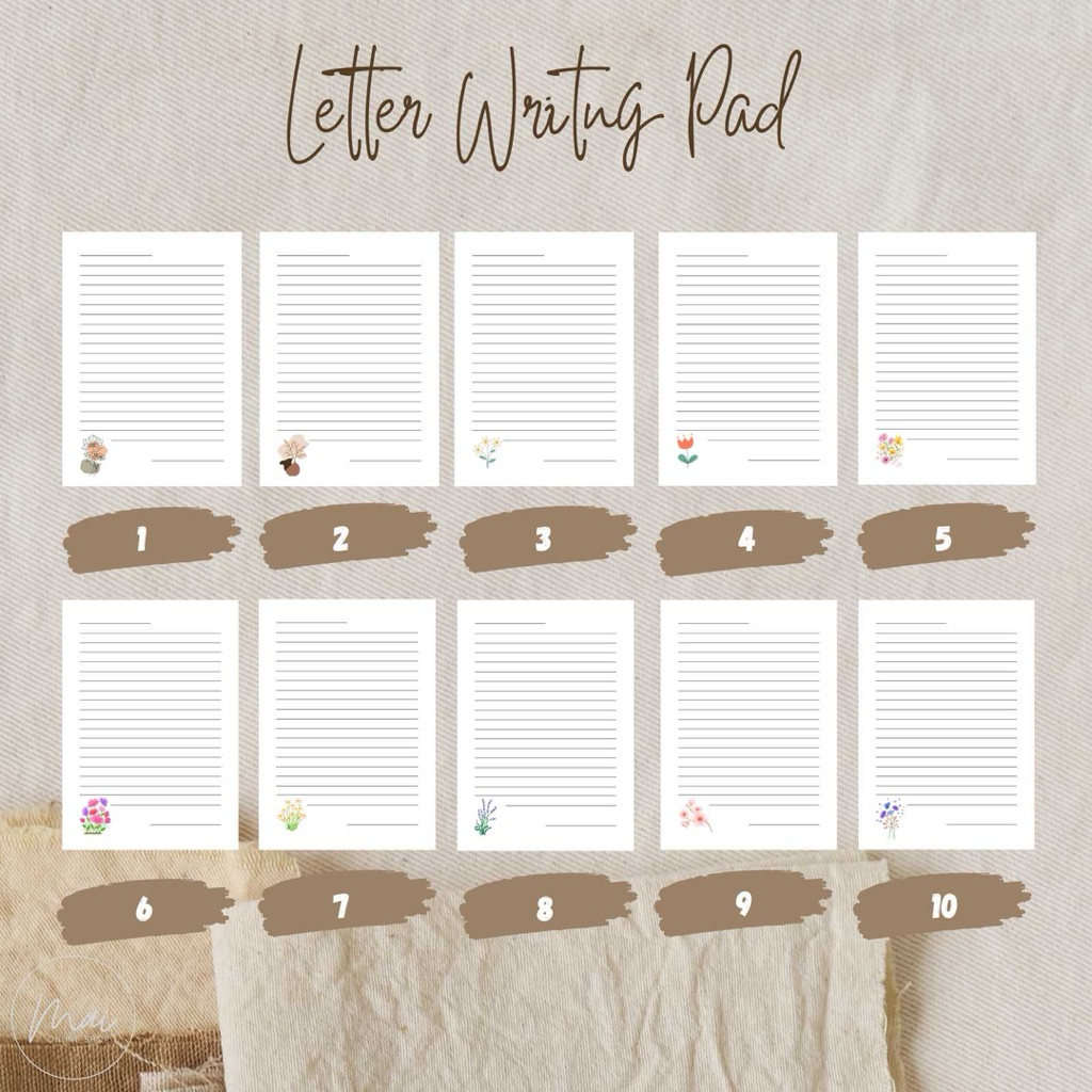 30 Sheets JW Letter Writing Pad A5 A6 Size Stationary Plain Design ...