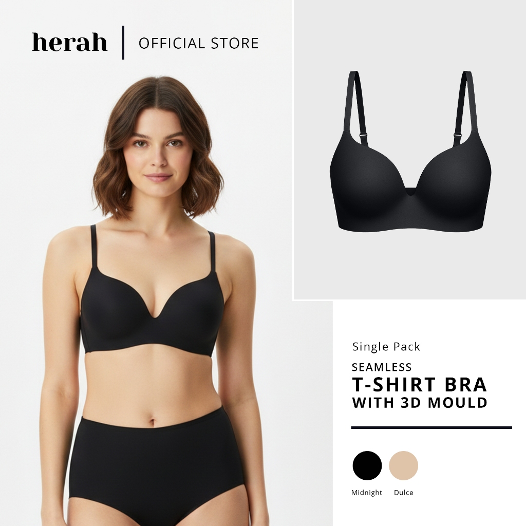 Herah Seamless T-Shirt Bra with 3D Mould | Wireless Support & Natural ...