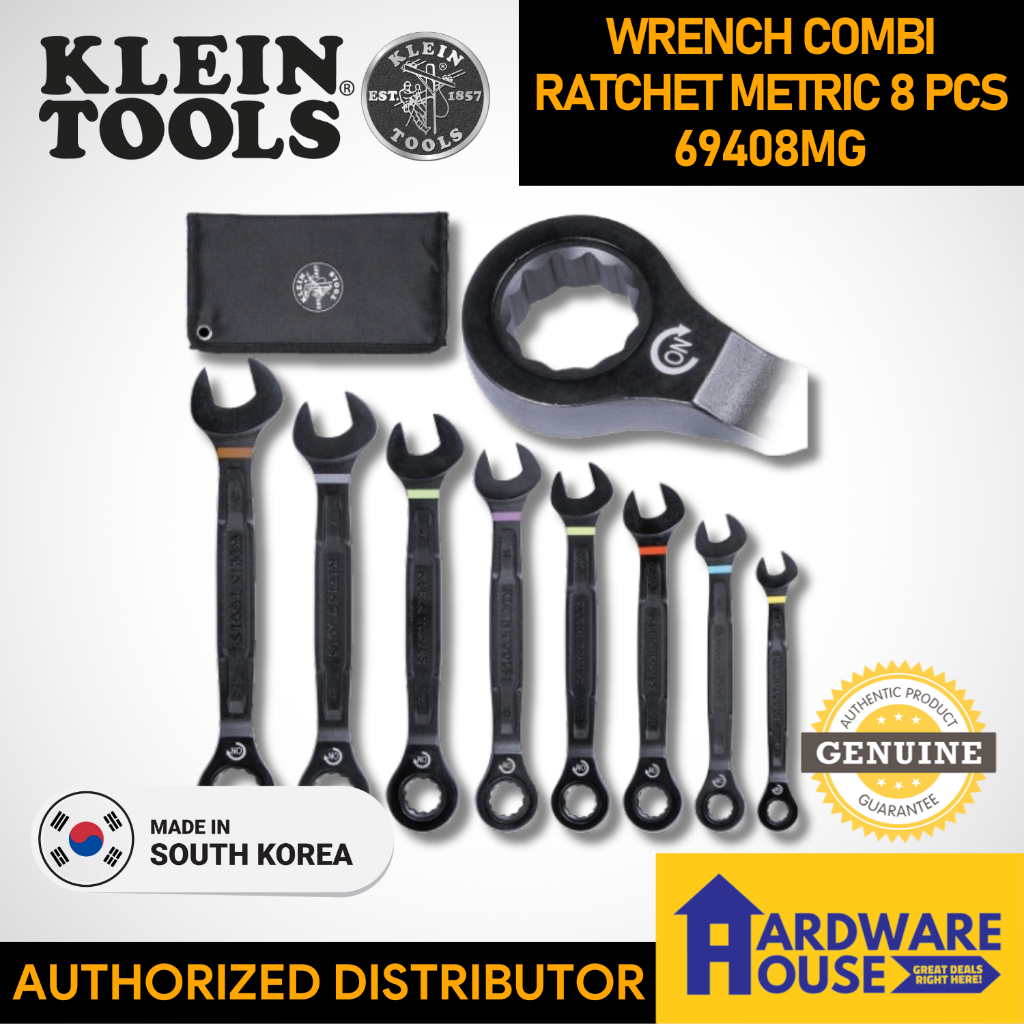 KLEIN TOOLS Ratchet Combination Wrench Metric Set 8PCS 69408MG Made in ...