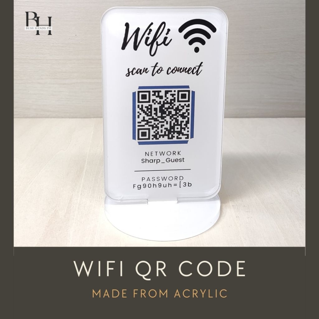 Custom Acrylic WiFi Sign with QR Code | Personalized Laser Engraved ...