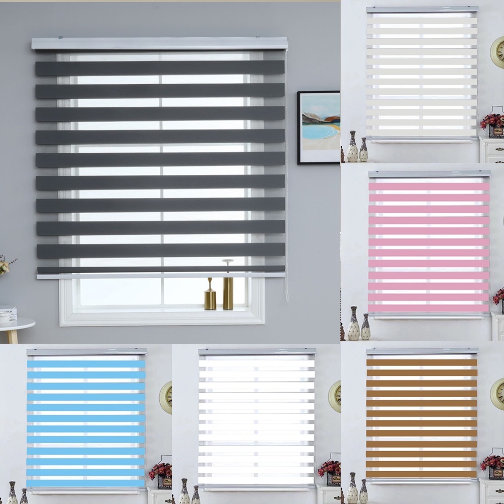 100% Blackout Roller Blinds Korean Blinds Modern Venetian Double Roller ...