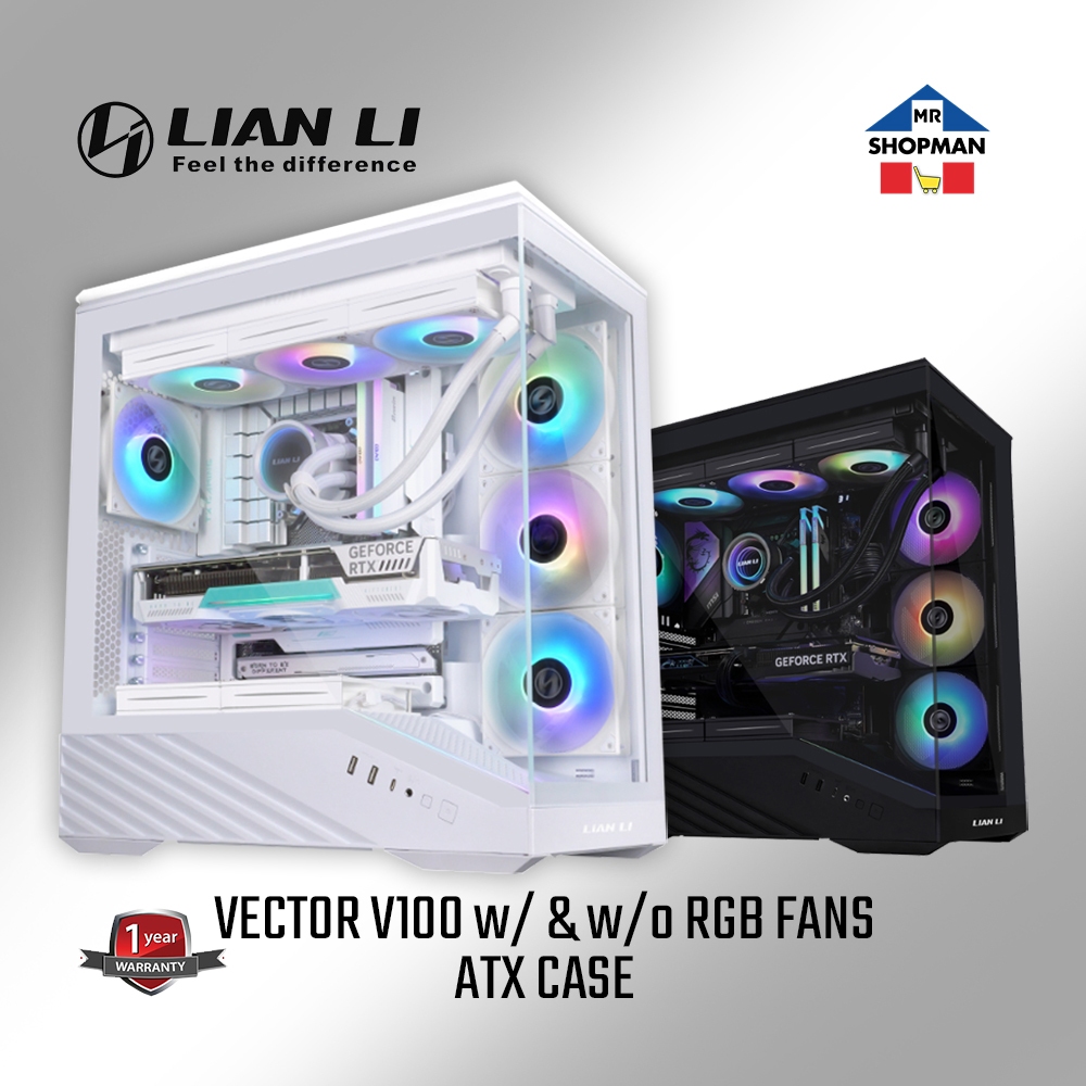 Lian Li Vector V100 / V100RX w/ & w/o RGB Fans Black | White PC Case ...
