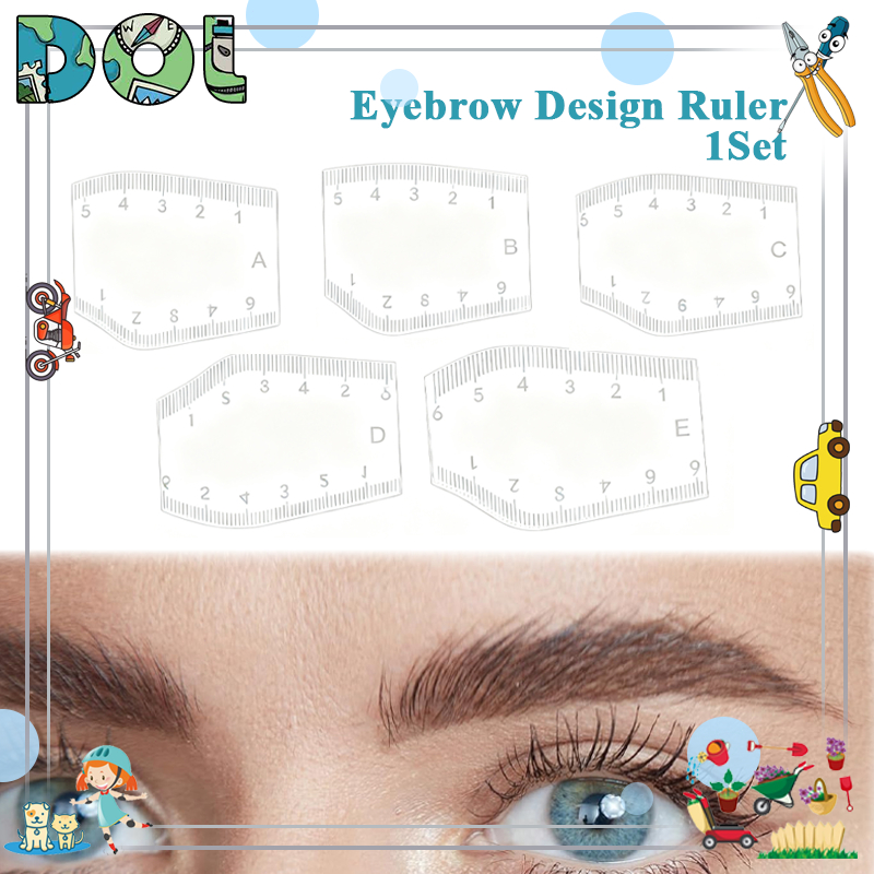 5PCS Eyebrow Stencils Ruler Reusable Eyebrow Tattoo Measuring Tool ...