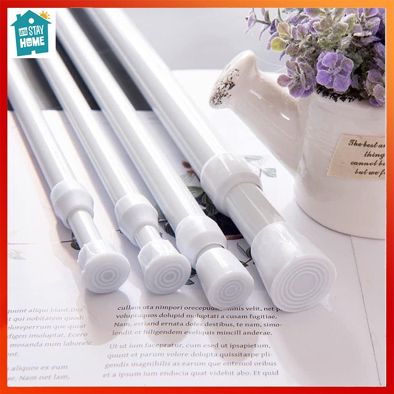 Curtain Rods Multi Purpose Spring Loaded Adjustable Tension Rod ...