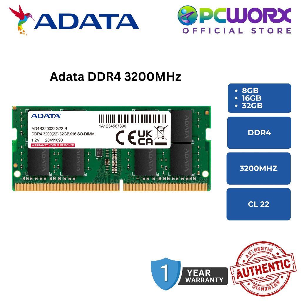 Adata DDR4 3200MHZ 8GB 16GB 32GB Sodimm Laptop Ram DDR4 Ram