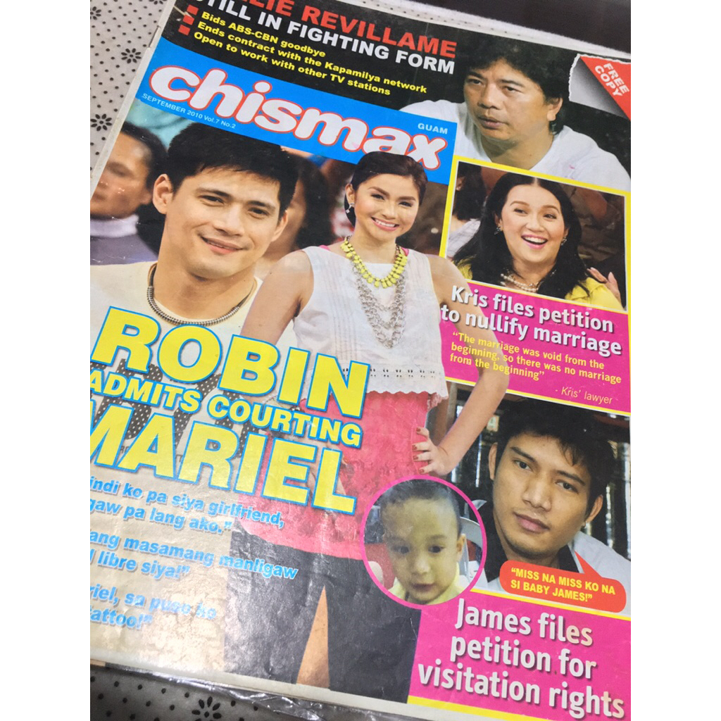 Vintage Magazine Chismax Ft Robin Padilla Kris Aquino Sharon Cuneta ...