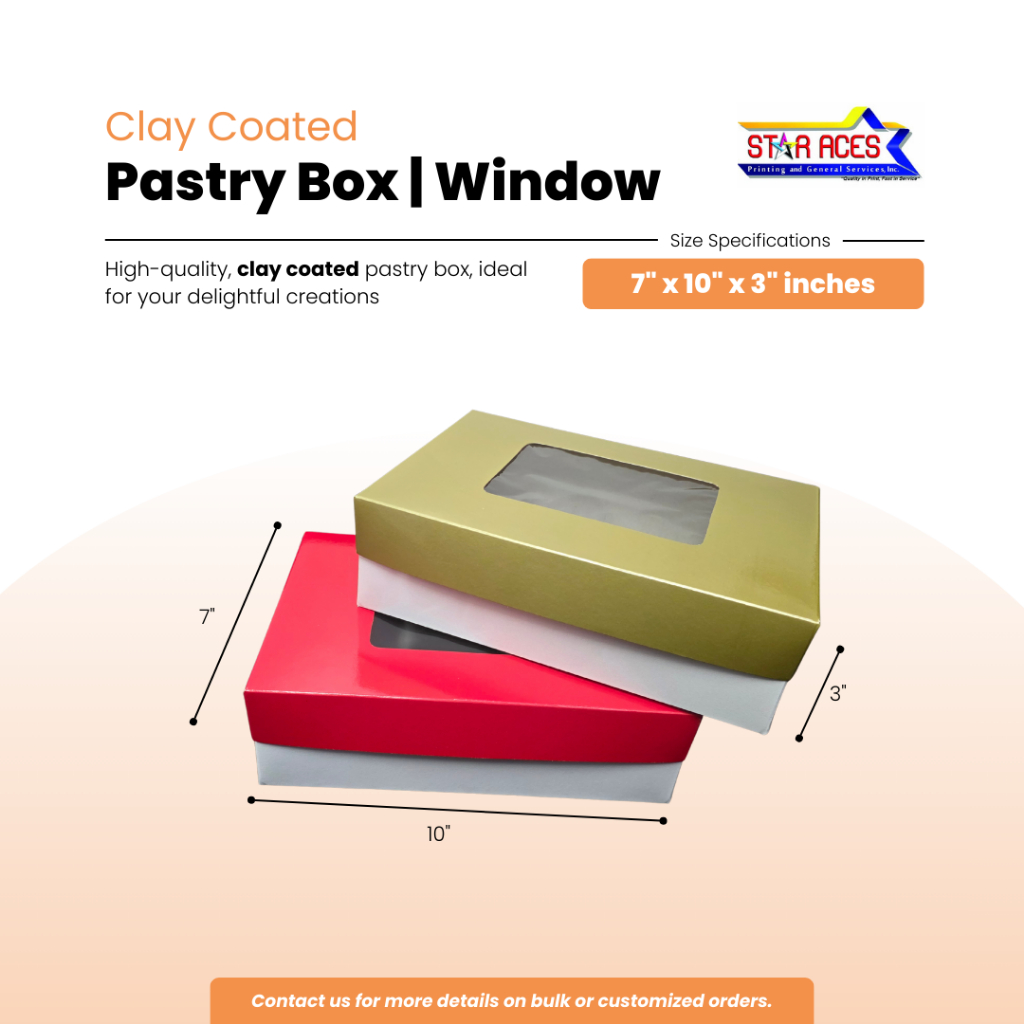 Pastry Box with Clear Window, 7x10x3 Inches Gift Box | Shopee Singapore