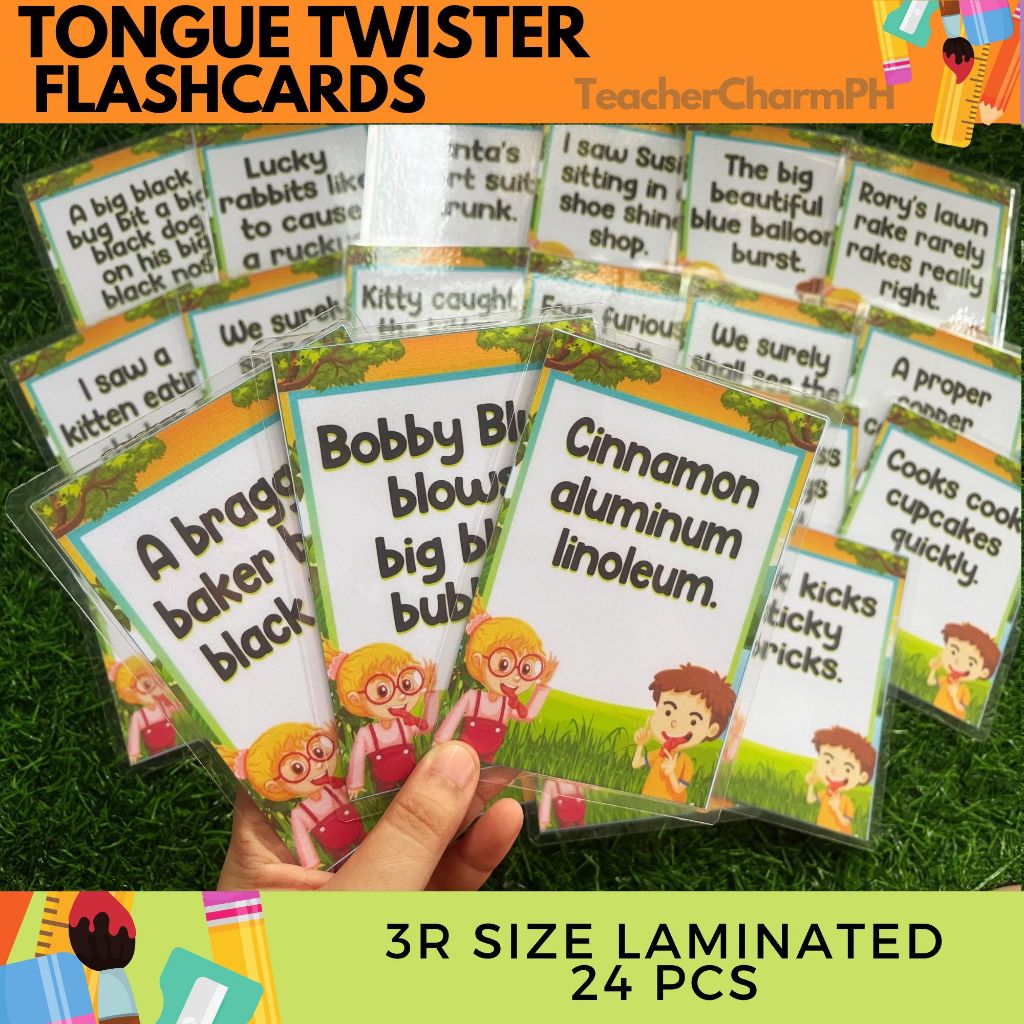 TONGUE TWISTER Laminated Educational Flashcards | Shopee Singapore
