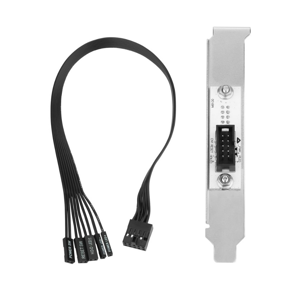 PC Power Button Extension Cable with PCIe Bracket 9 Pin Front Panel ...