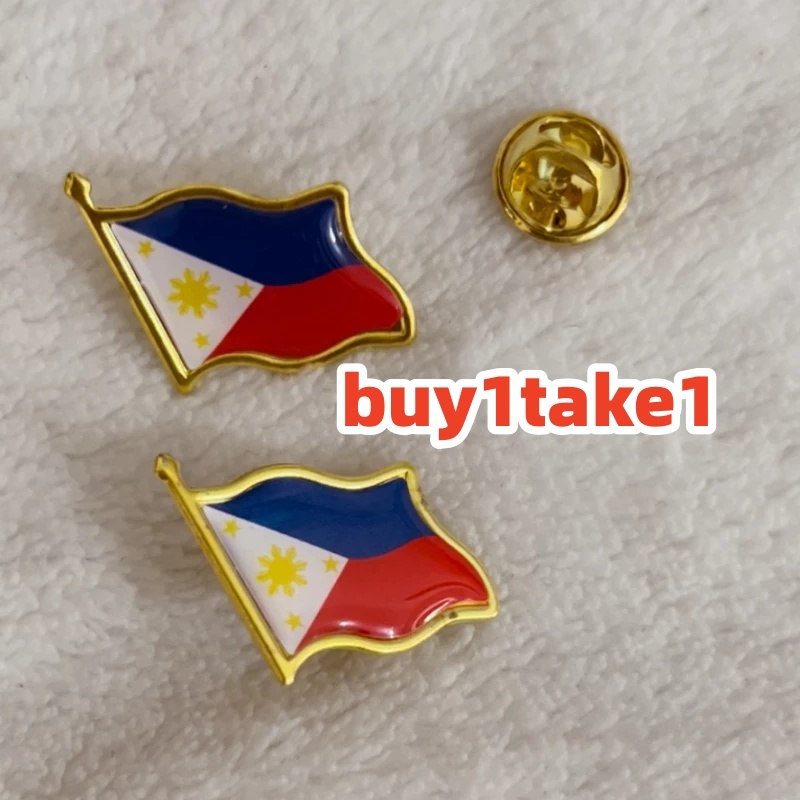 Filipino flag crystal drop gum badge brooch flags tourist souvenir ...