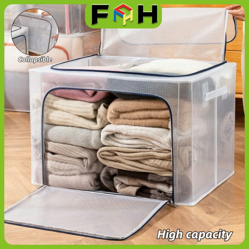 Waterproof Storage Box, Foldable PVC Clothes Organizer with Steel Frame ...