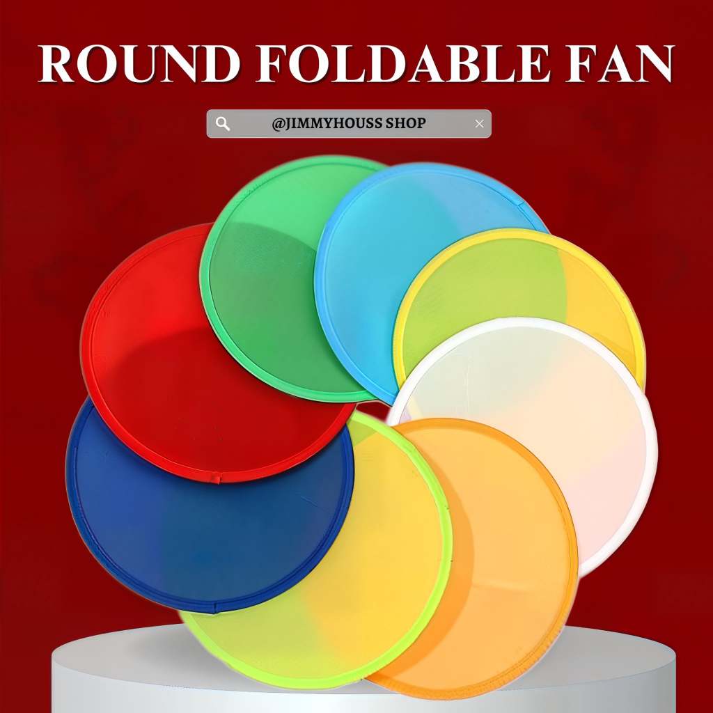 (100PCS) Round Foldable Fan Plain Nylon Colorful Frisbee Flying Disc ...